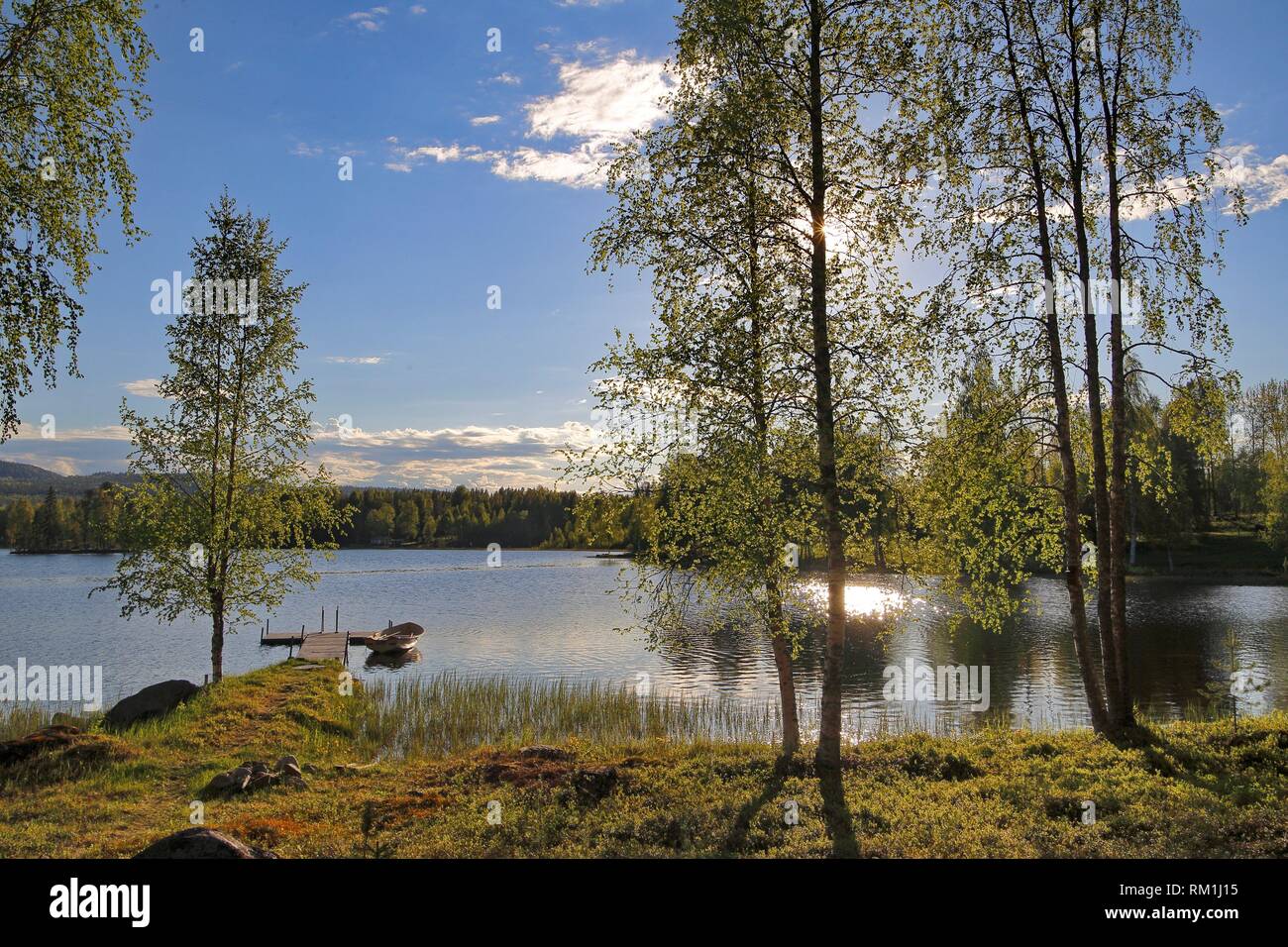 Lake at Boden, Vasterbotten, Sweden Stock Photo