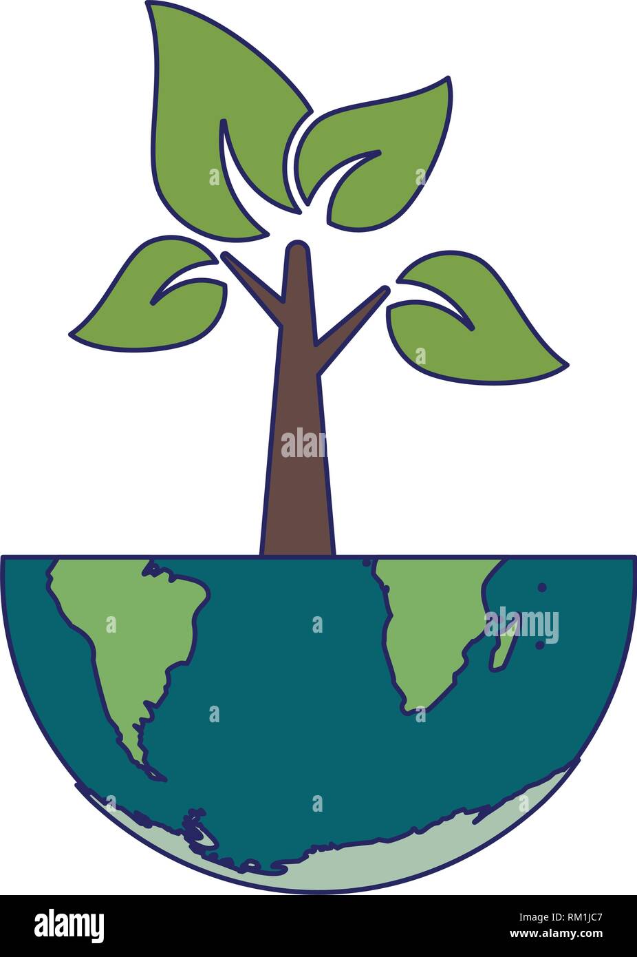 Tree in earth world Stock Vector Image & Art - Alamy