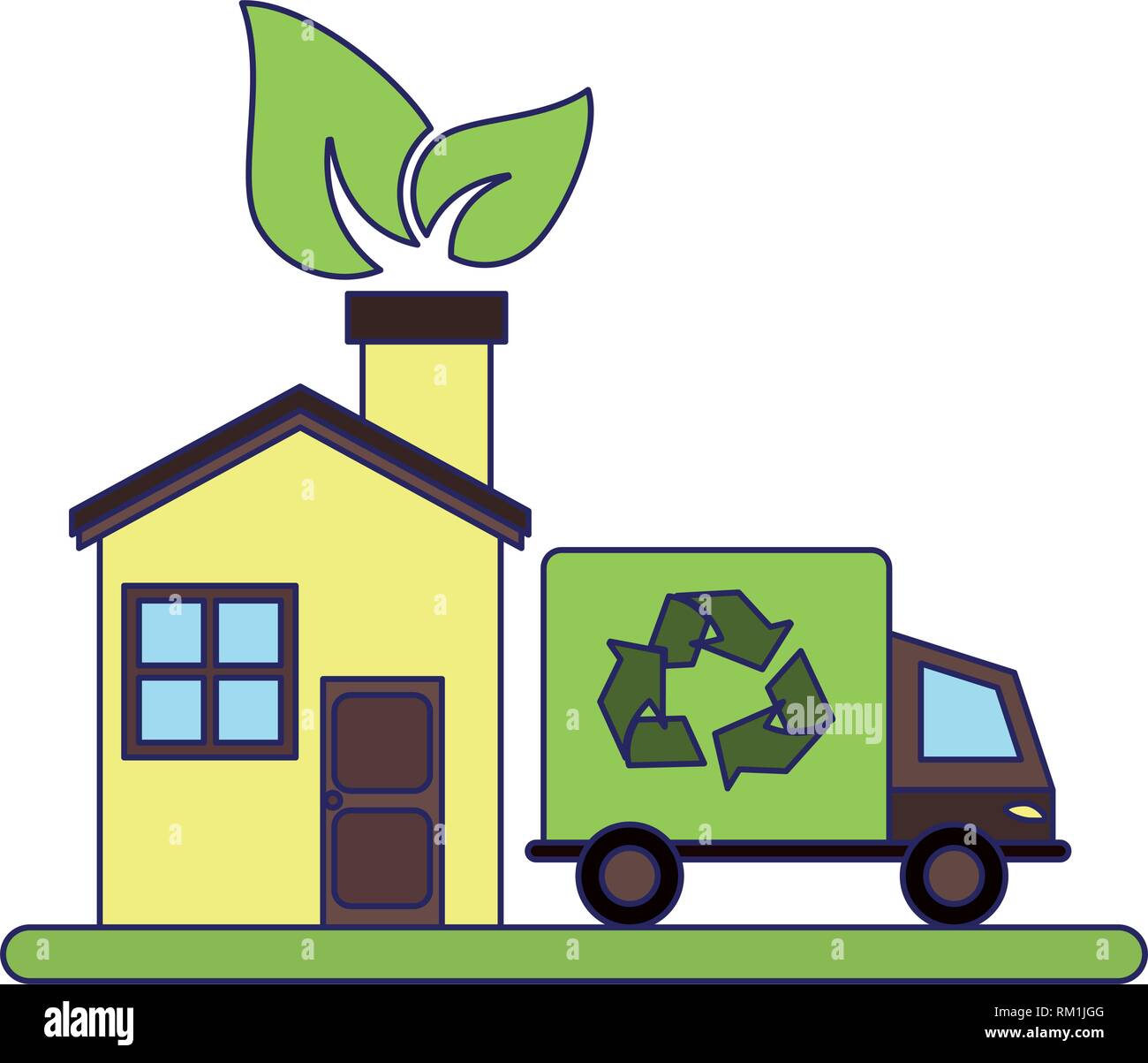 Eco house and recycle truck Stock Vector Image & Art - Alamy