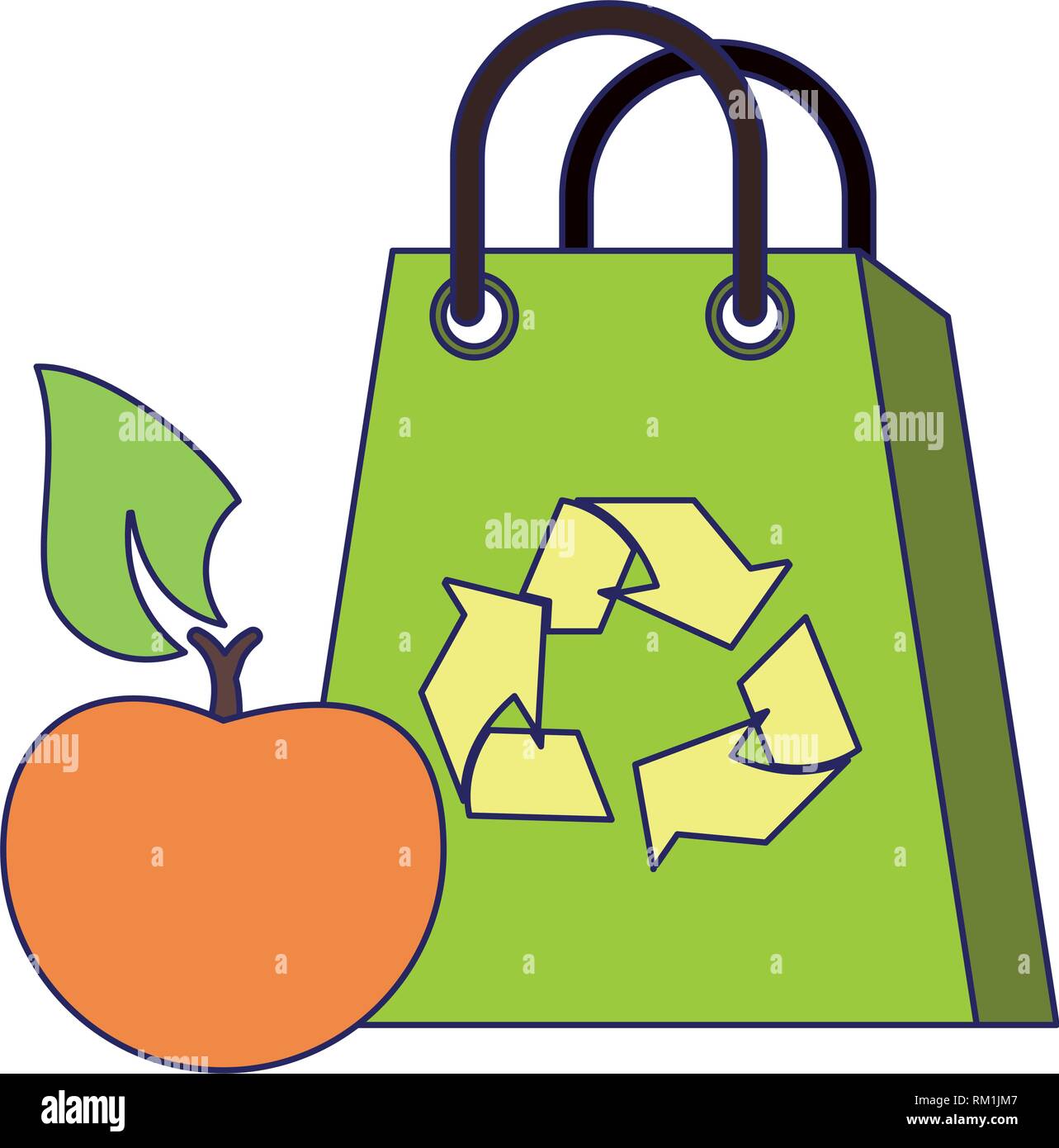 recycle bag with orange fruit Stock Vector Image & Art Alamy