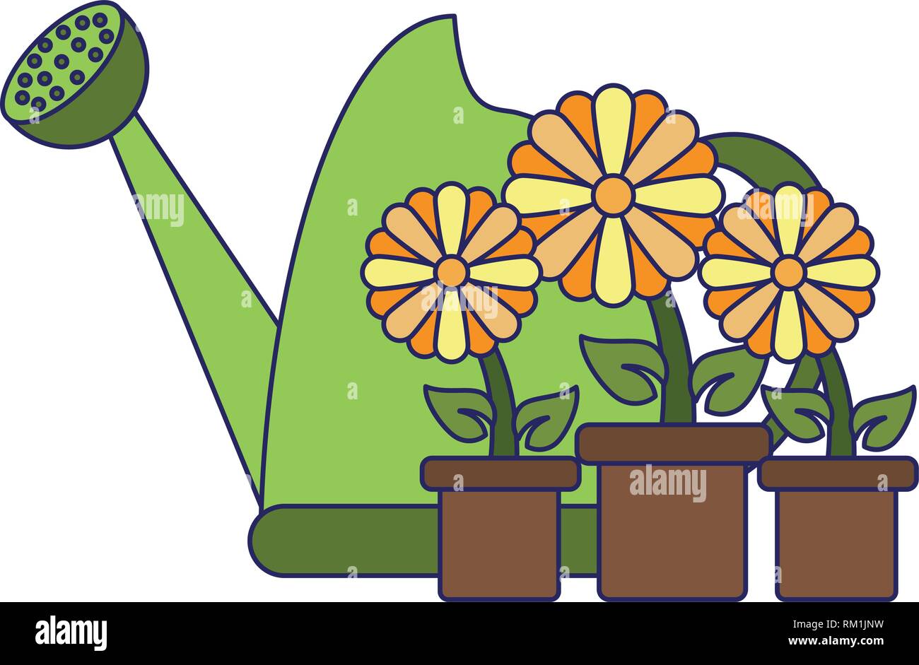 Gardening can with flowers in pot Stock Vector Image & Art - Alamy