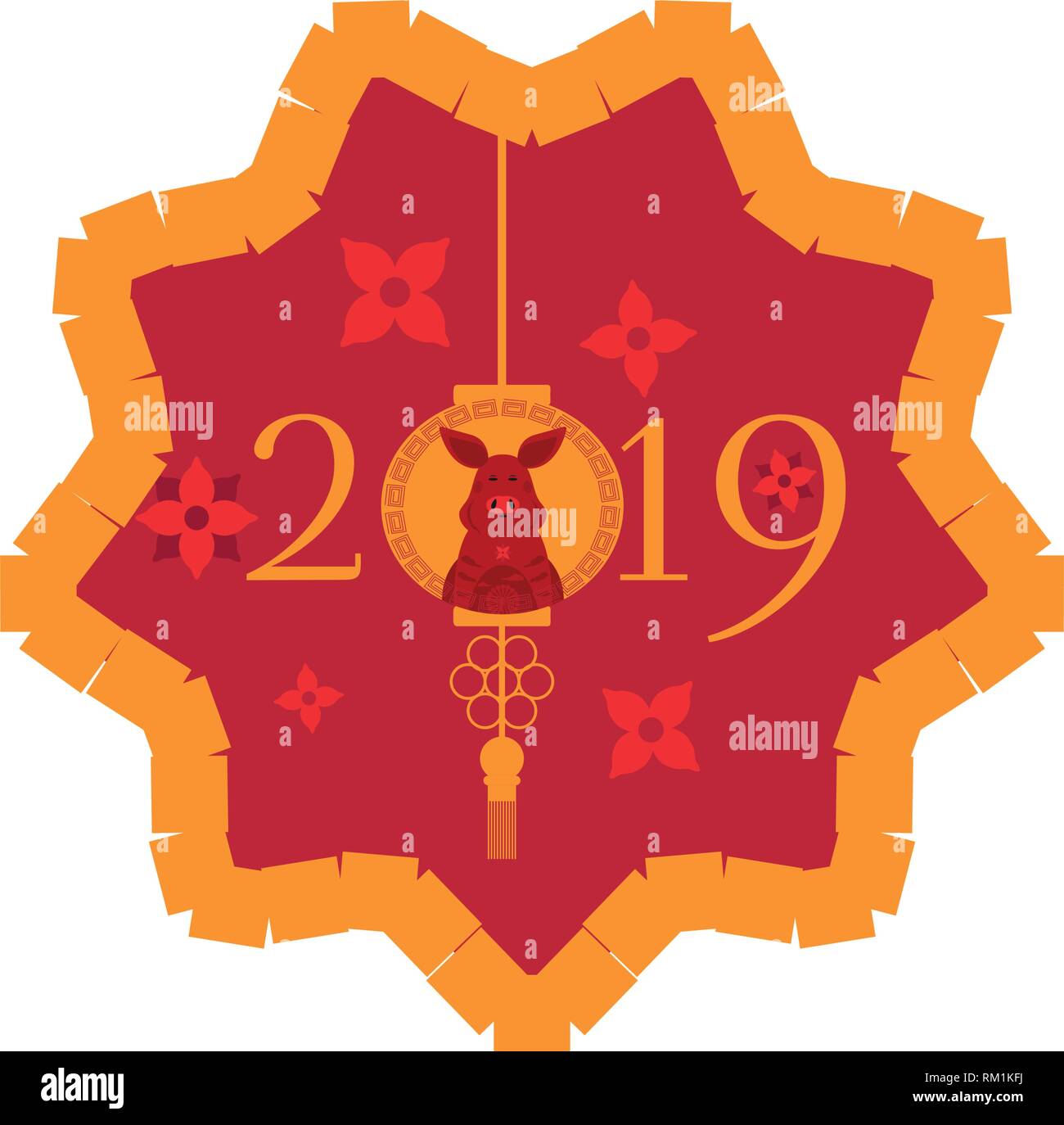 chinese new year label vector