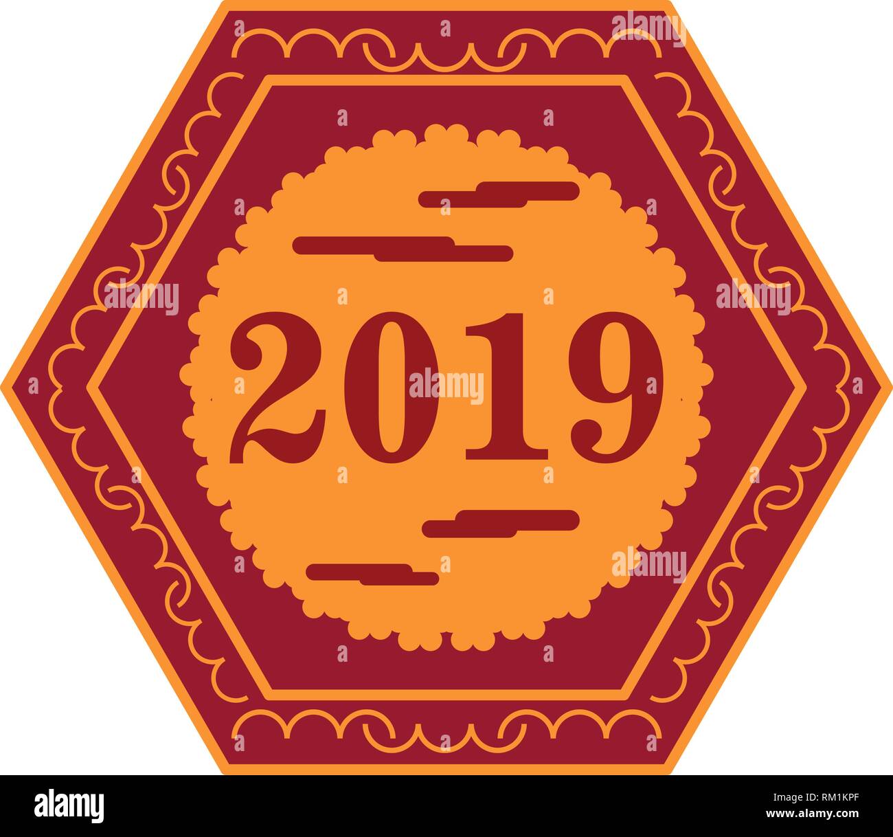 chinese new year label vector