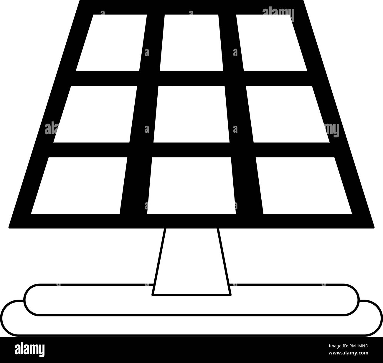 Solar panel energy solar in black and white Stock Vector Image & Art