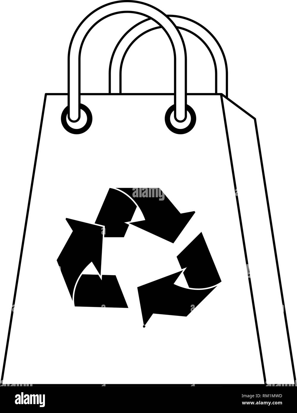Recycle bag isolated in black and white Stock Vector Image & Art - Alamy