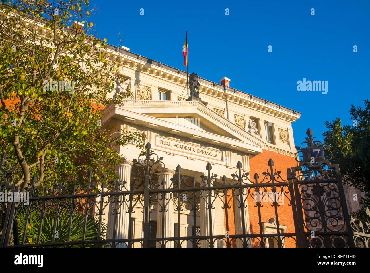 Facade of Real Academia Española. Madrid, Spain. Stock Photo