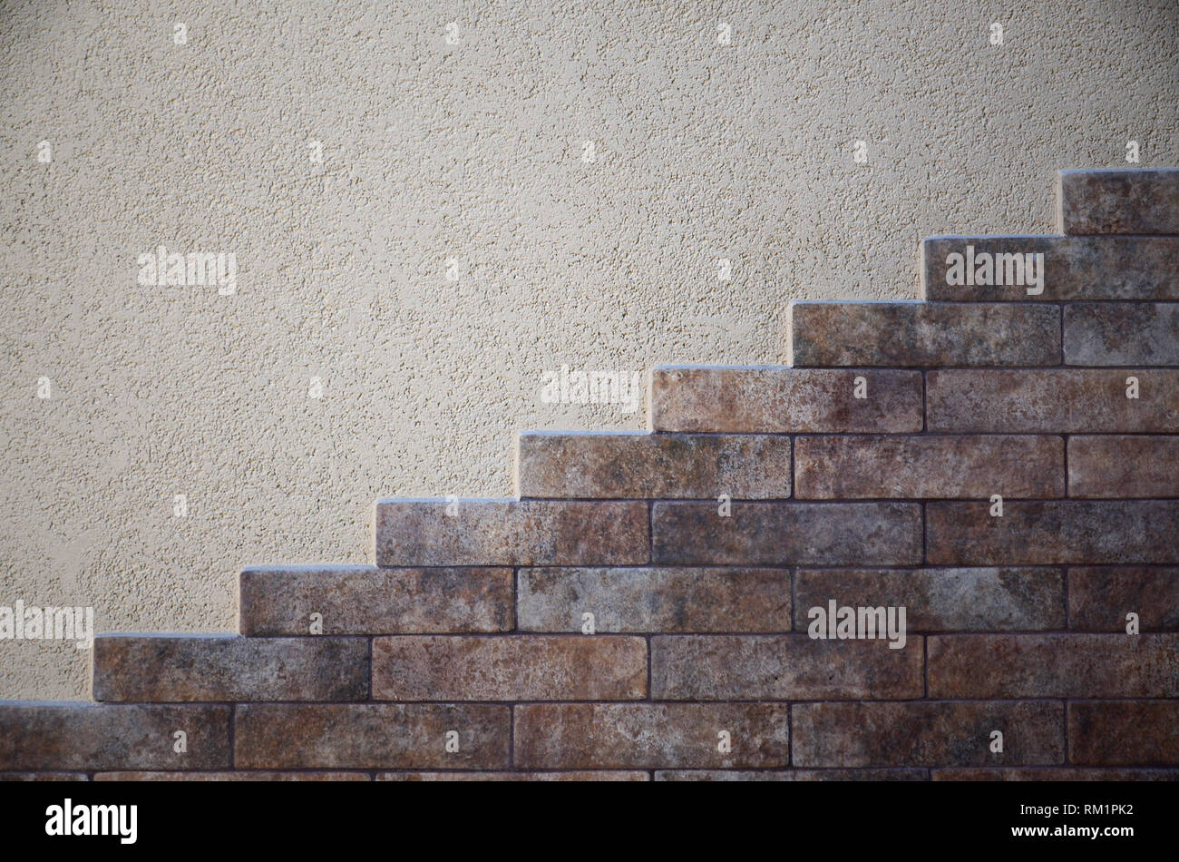 Texture of rough concrete wall with embossed texture. Smooth gray surface Stock Photo