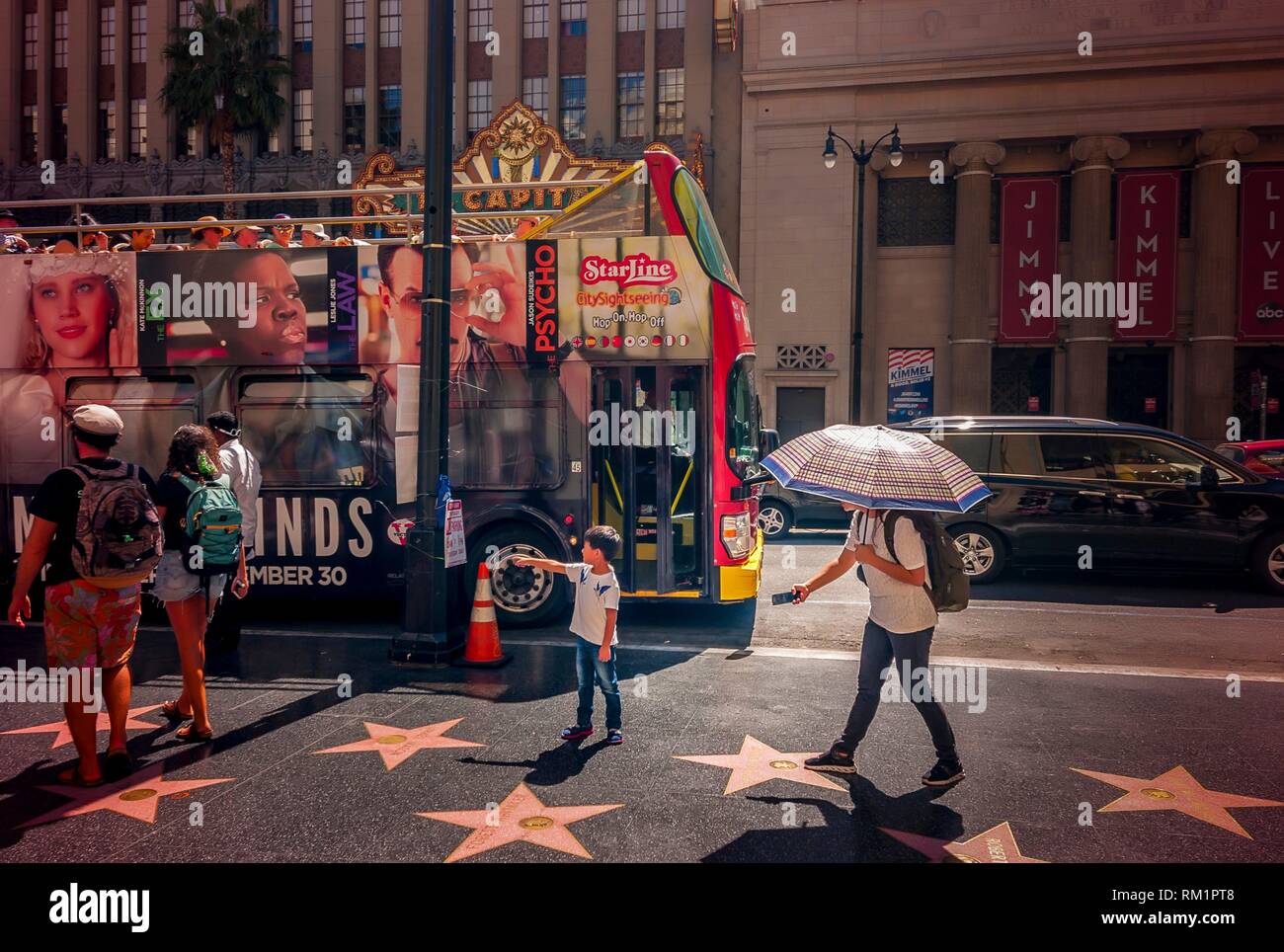 Hollywood Walk of Fame- Los Angeles, CA (EEUU). Stock Photo