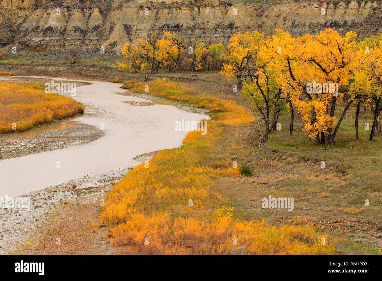 Little Missouri River, Medora, North Dakota. Stock Photo