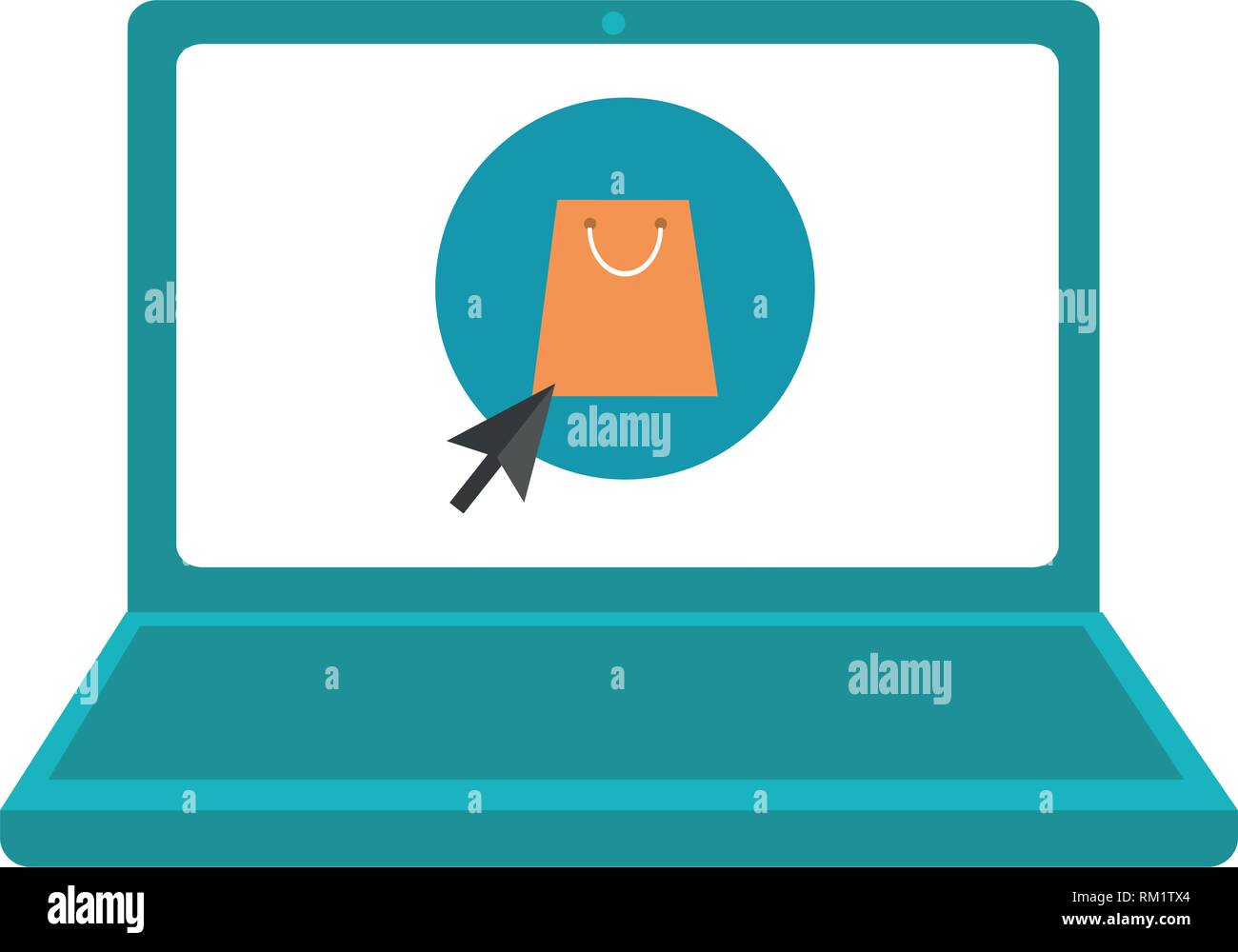 shopping online laptop Stock Vector Image & Art - Alamy