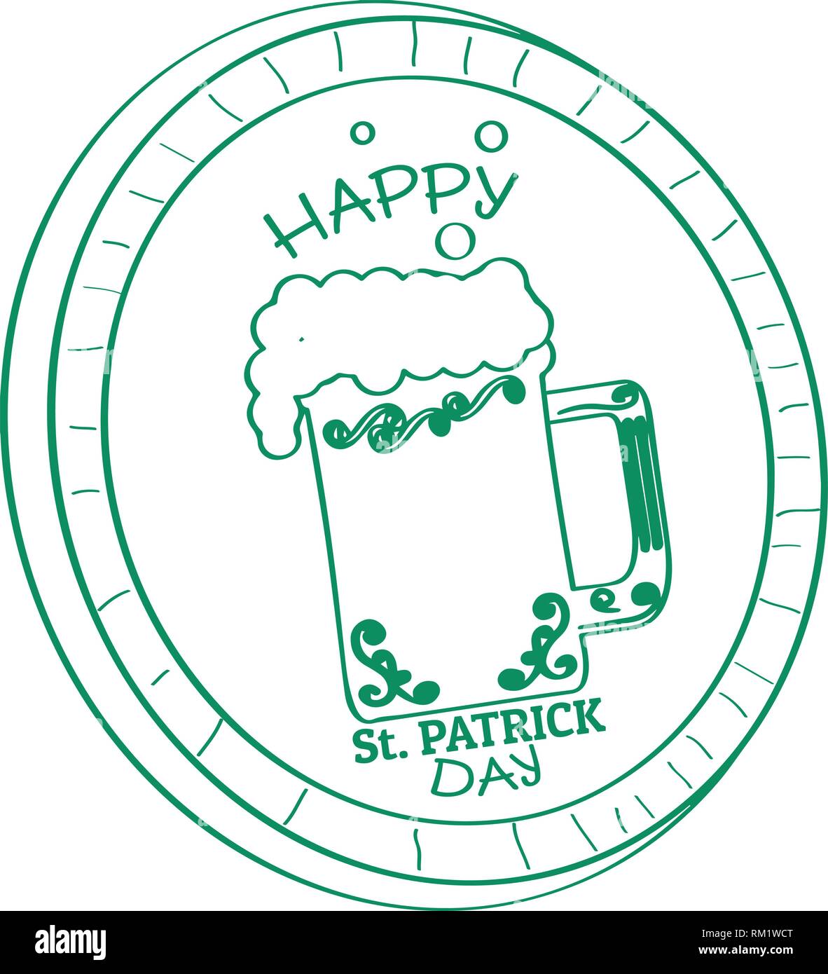 Outline of a golden coin with a beer icon Stock Vector Image & Art - Alamy