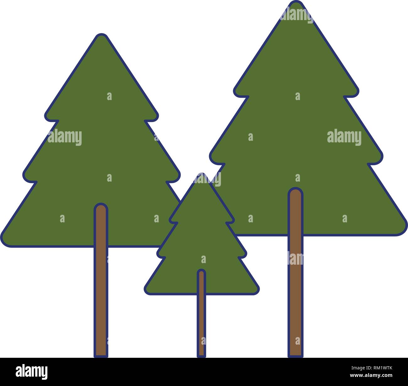 tree pines isolated nature Stock Vector Image & Art - Alamy