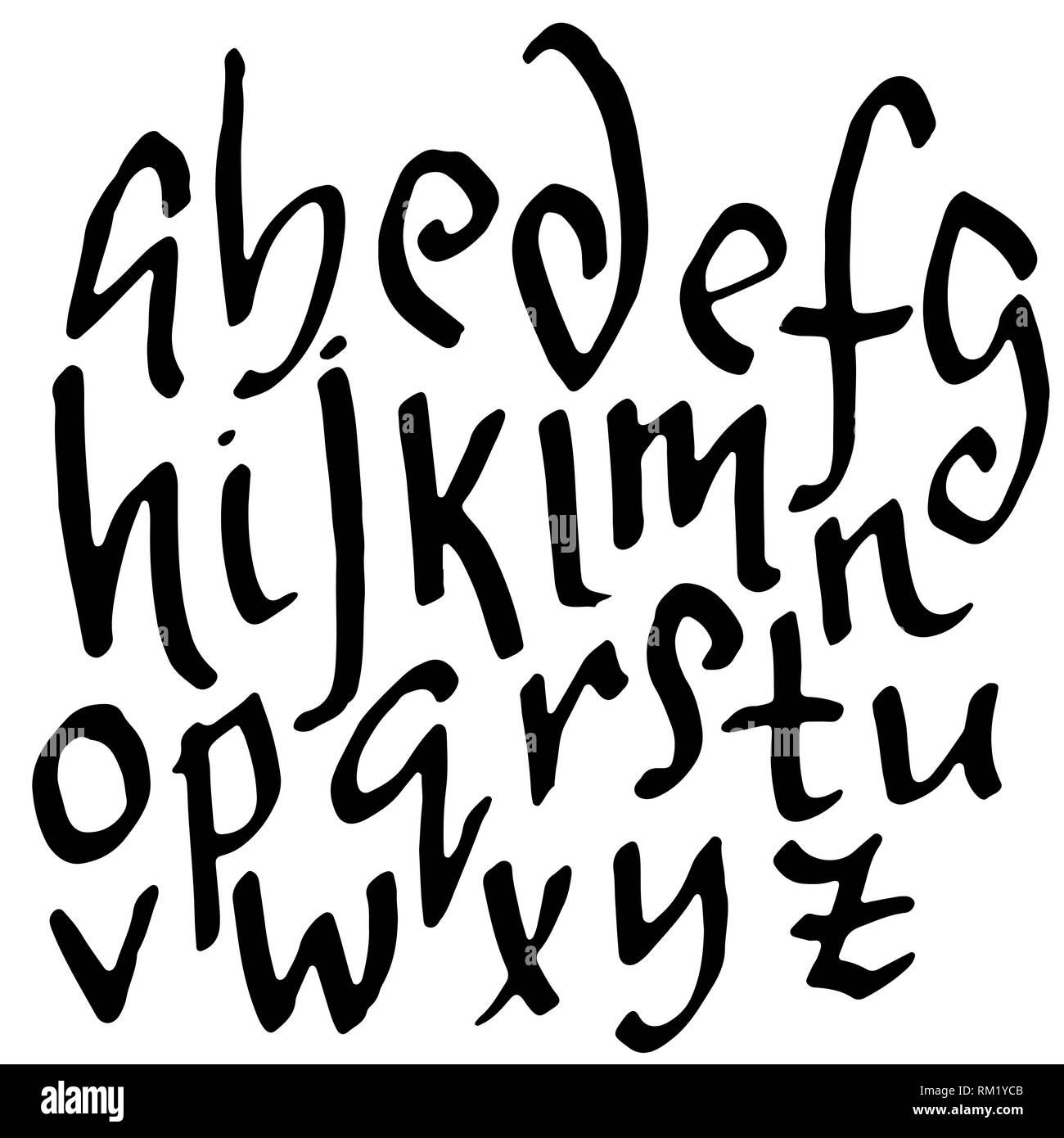 Noir alphabet calligraphie Image Vectorielle Stock - Alamy