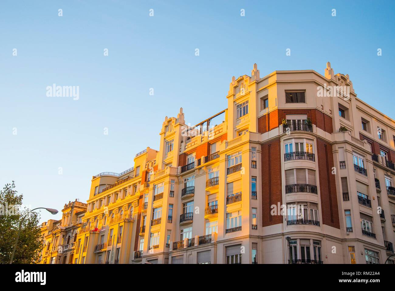Facade of building. O'Donnell street, Madrid, Spain Stock Photo - Alamy