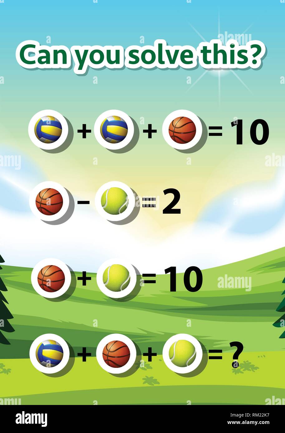 Can you solve this worksheet illustration Stock Vector Image & Art - Alamy