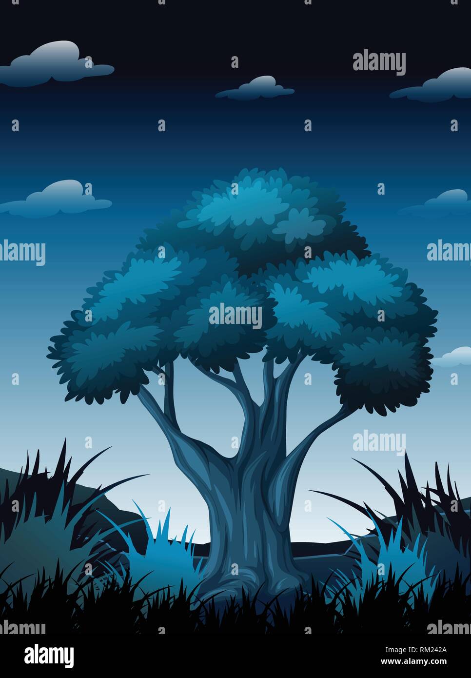 A night scene at forest illustration Stock Vector Image & Art - Alamy
