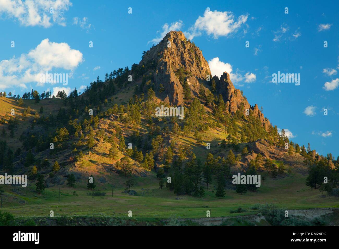 Rocky peak, Missouri River Recreation Road, Montana. Stock Photo