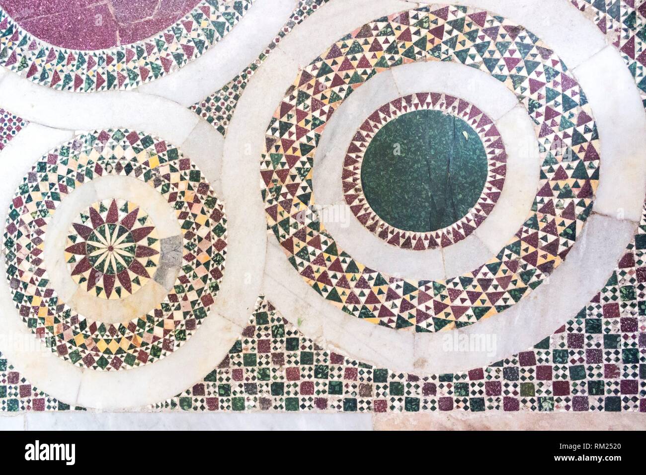 Details of Byzantine mosaics in Church of Martorana. Palermo, Sicily. Italy. Stock Photo