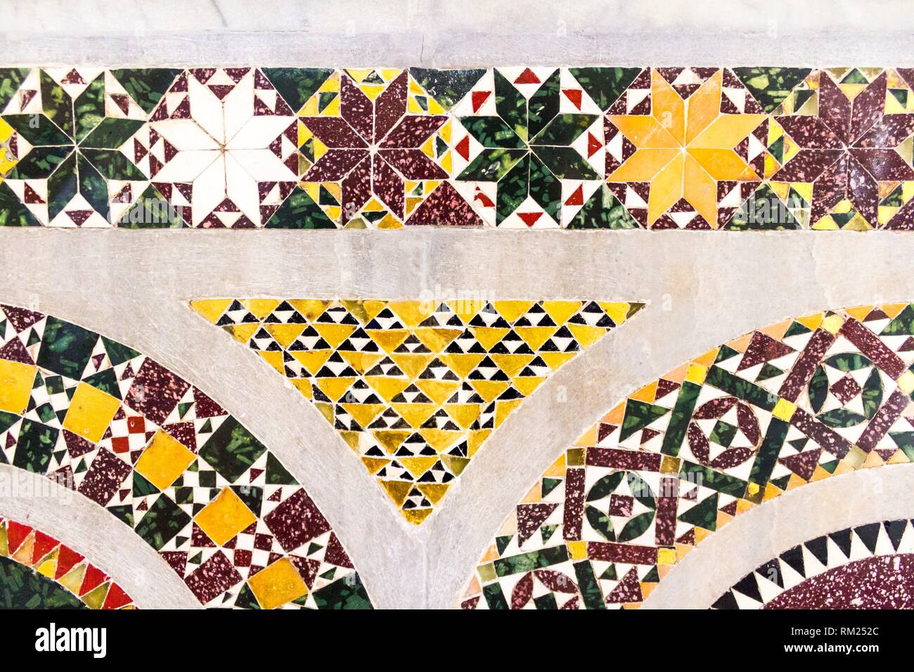 Details of Byzantine mosaics in Church of Martorana. Palermo, Sicily. Italy. Stock Photo