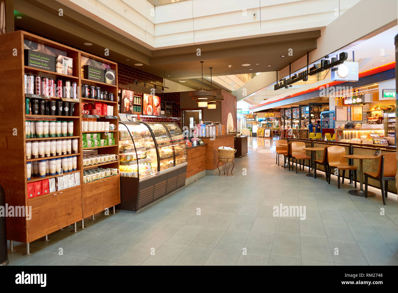 DUBAI CIRCA NOVEMBER, 2016 a Starbucks cafe in Dubai International Airport. Starbucks