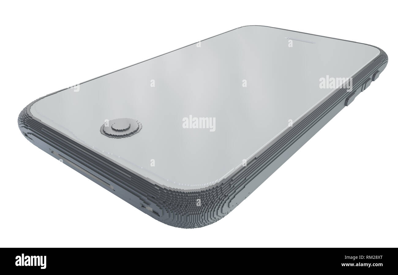 3d printed smartphone isolated on white background Stock Photo - Alamy