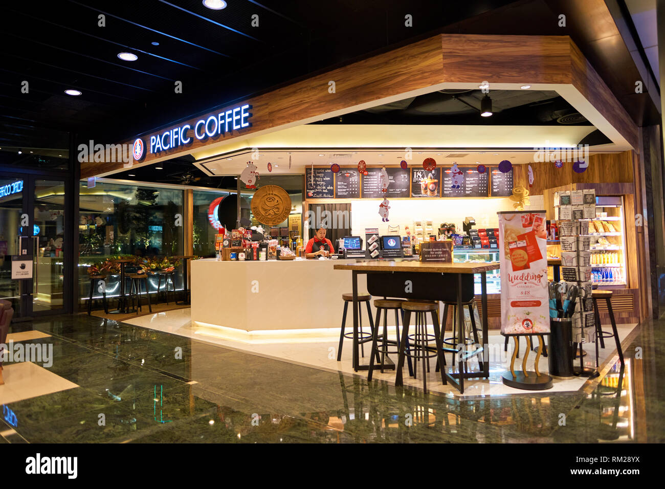 HONG KONG CIRCA NOVEMBER, 2016 a Pacific Coffee branch in Hong Kong