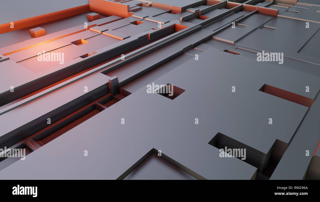 3d render Abstract Technology Background With Cubes Stock Photo - Alamy