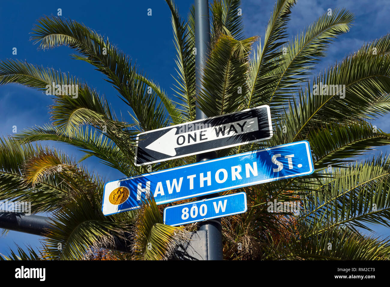 Direction sign close up in California,United States Stock Photo Alamy
