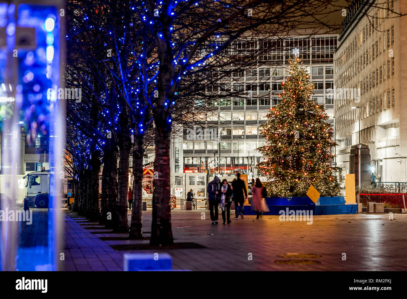 Christmas tree in Southwark, London, UK Stock Photo Alamy