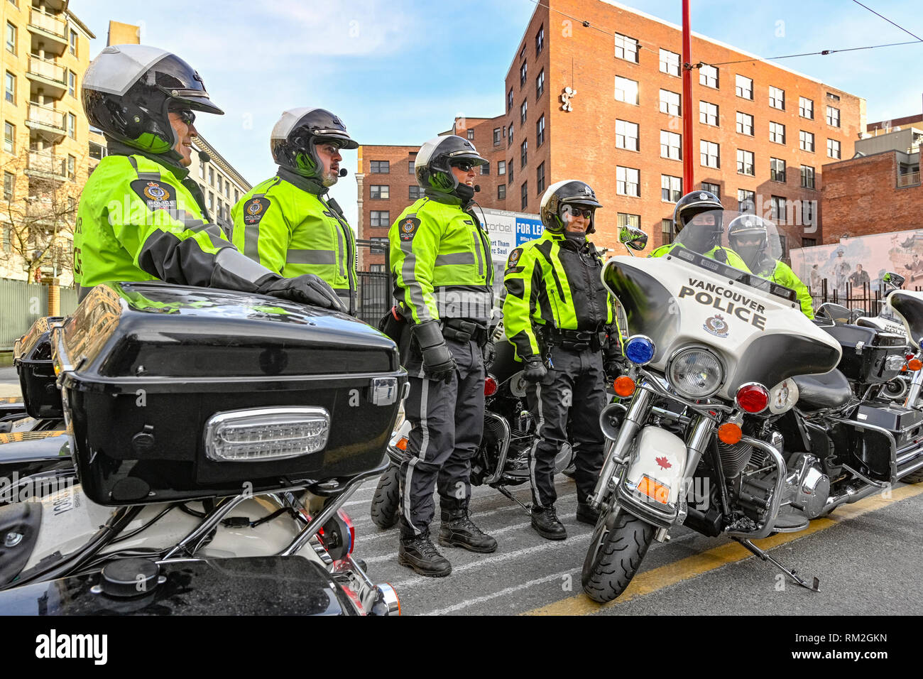 Vancouver Police Motorcycle squad, Vancouver, British Columbia, Canada Stock Photo