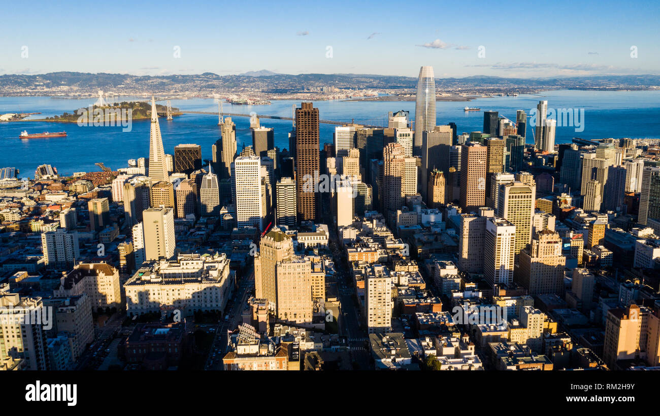 Financial District, downtown skyline, San Francisco, CA, USA Stock Photo