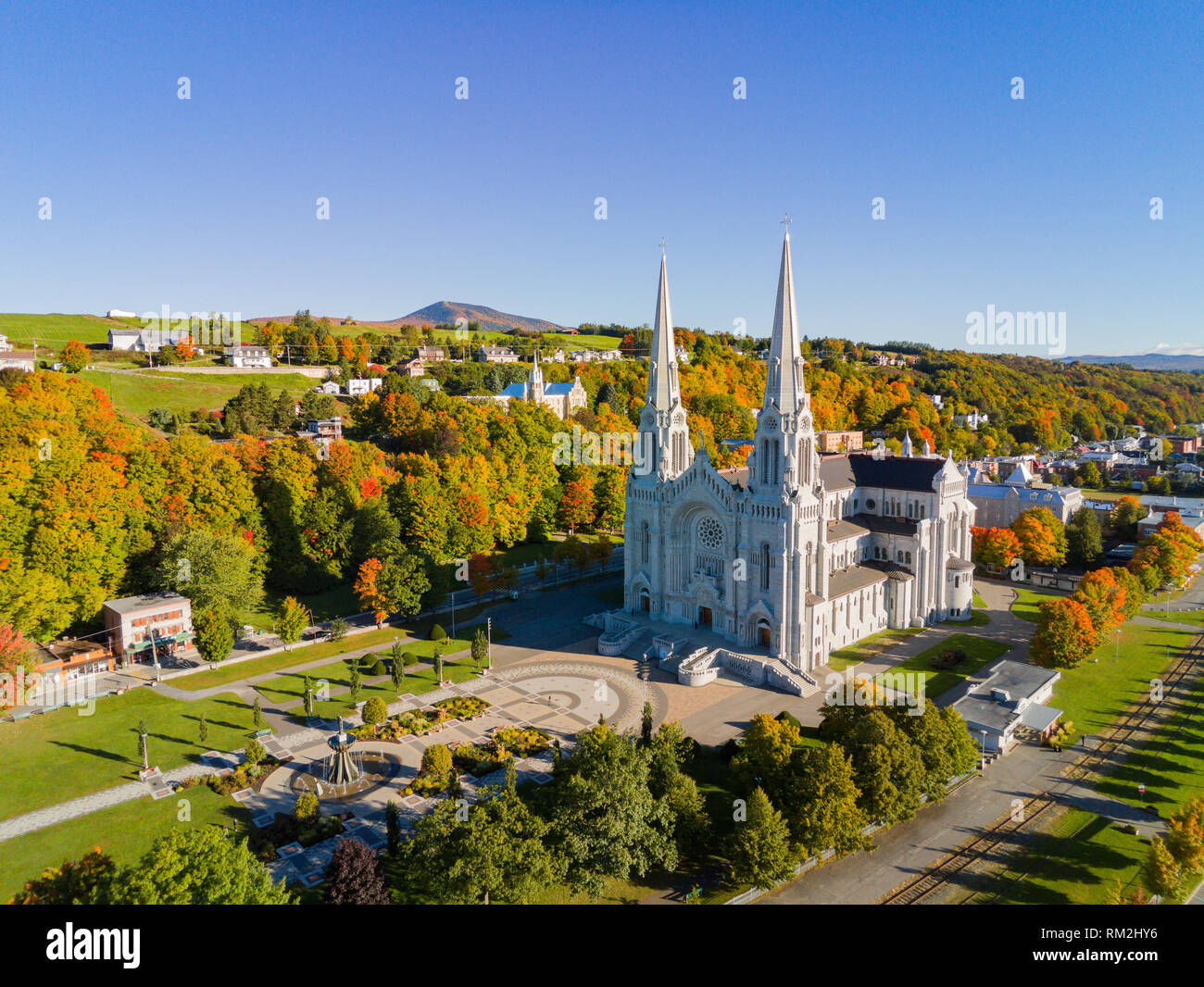 Aerial view of the Basilica of SainteAnnedeBeaupre church with