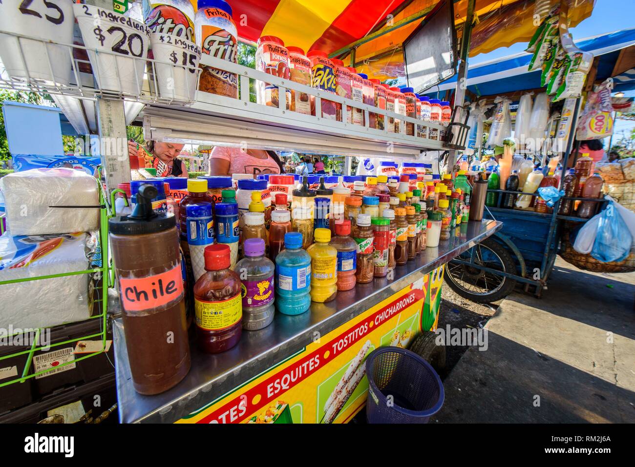 Local street market in the historic center, Merida, Riviera Maya, Yucatan Province, Mexico