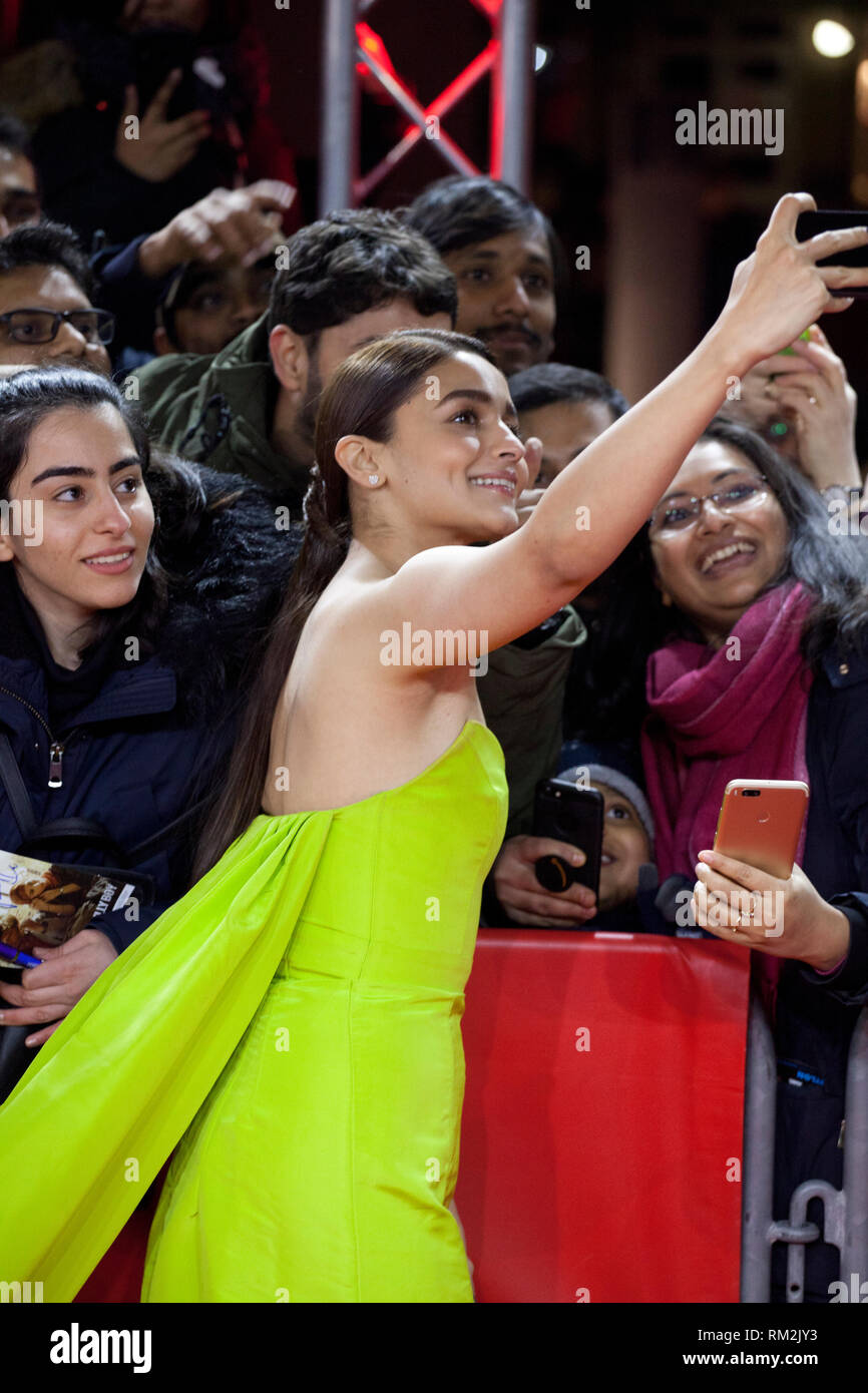 Actress Alia Bhatt with fans at the premiere gala screening of the film Gully Boy at the Berlinale International Film Festival on Saturday 9th Februa Stock Photo Alamy