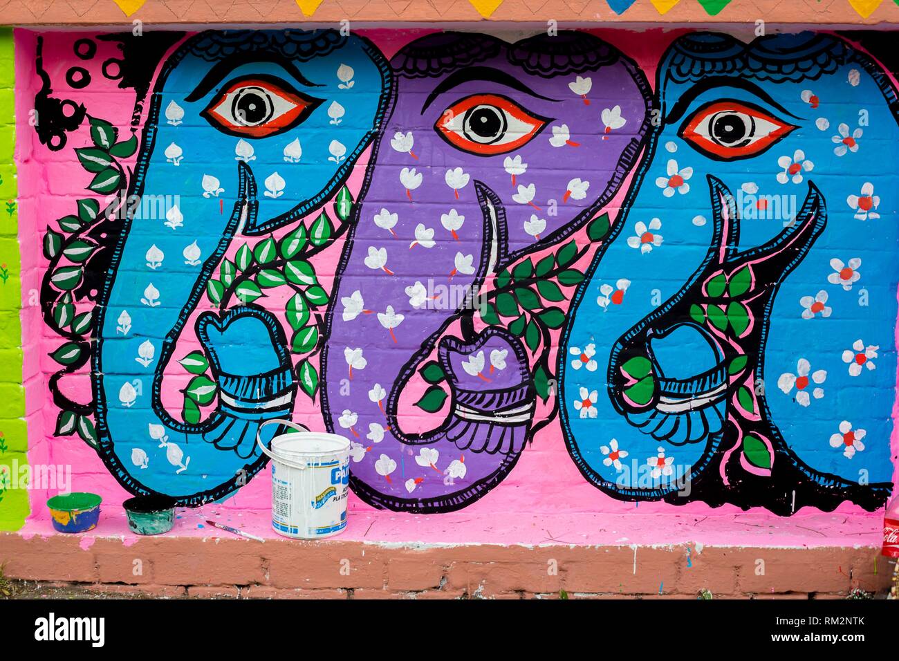 Bangla wall painting. Pahela Boishakh (the first day of the Bangla