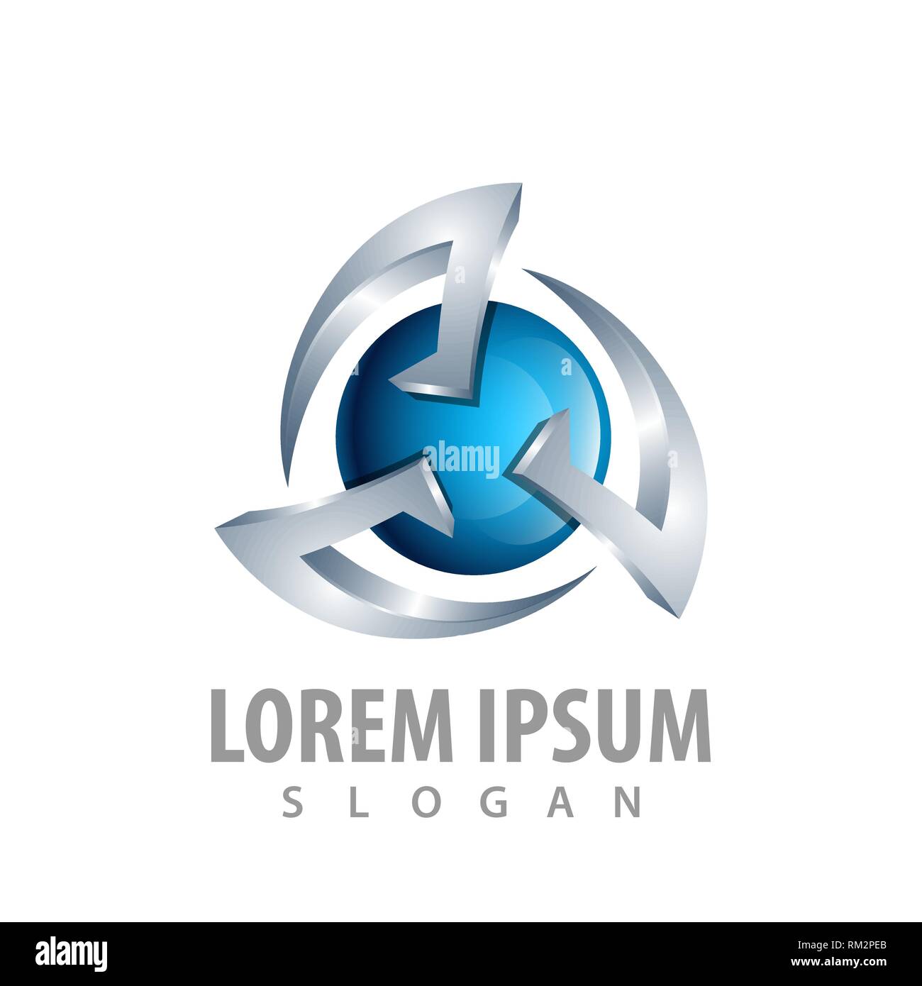 Circular circle spin and sphere logo concept design. Symbol graphic template element Stock Vector