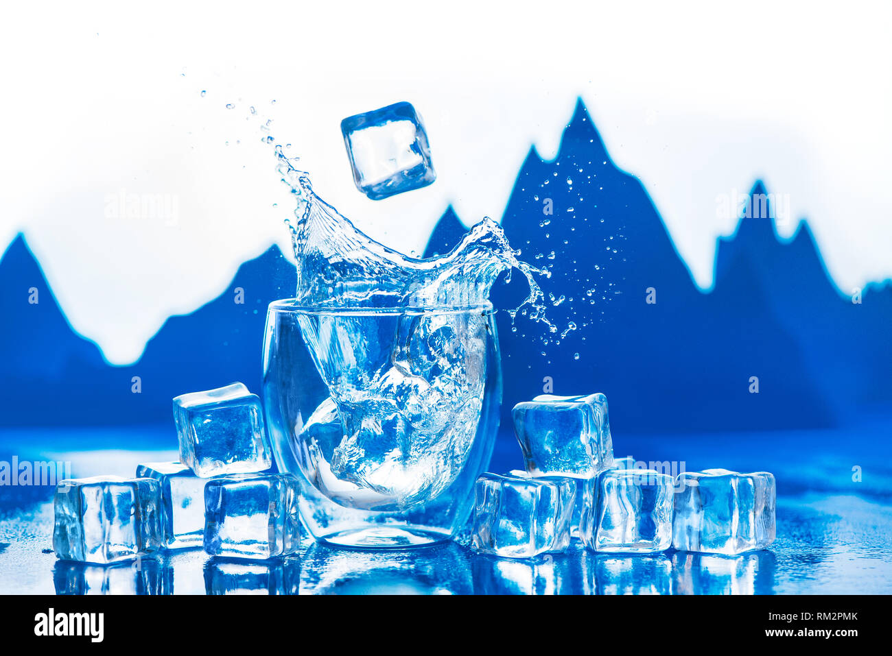 Ice drop with water splash hires stock photography and images Alamy