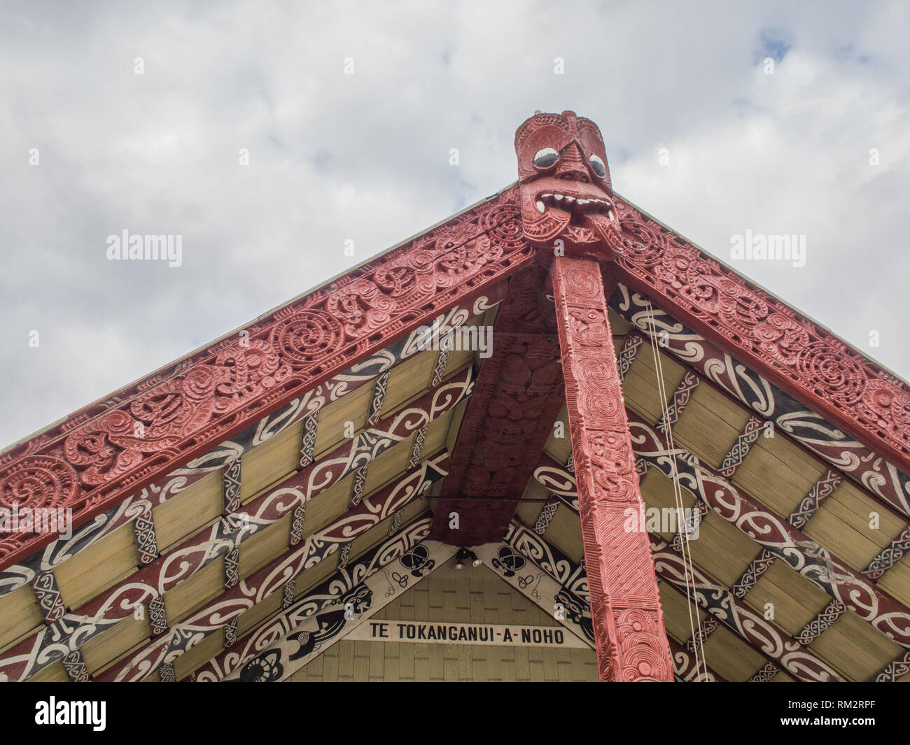 Carved meeting house whare tipuna te tokanganui a noho hires stock