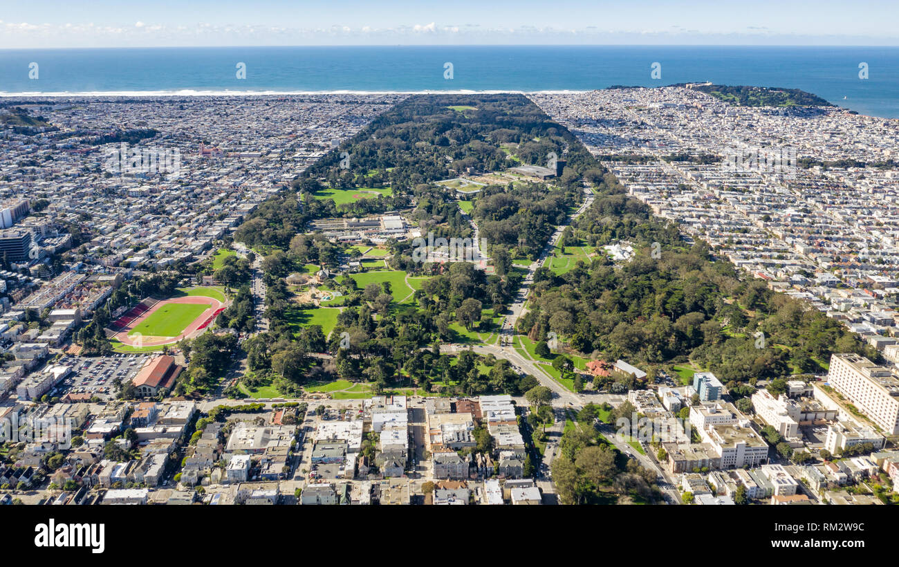 Golden Gate Park aerial, San Francisco, CA, USA Stock Photo Alamy