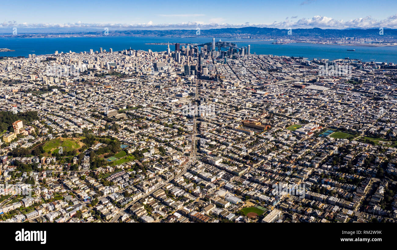 Aerial view of San Francisco, CA, USA Stock Photo
