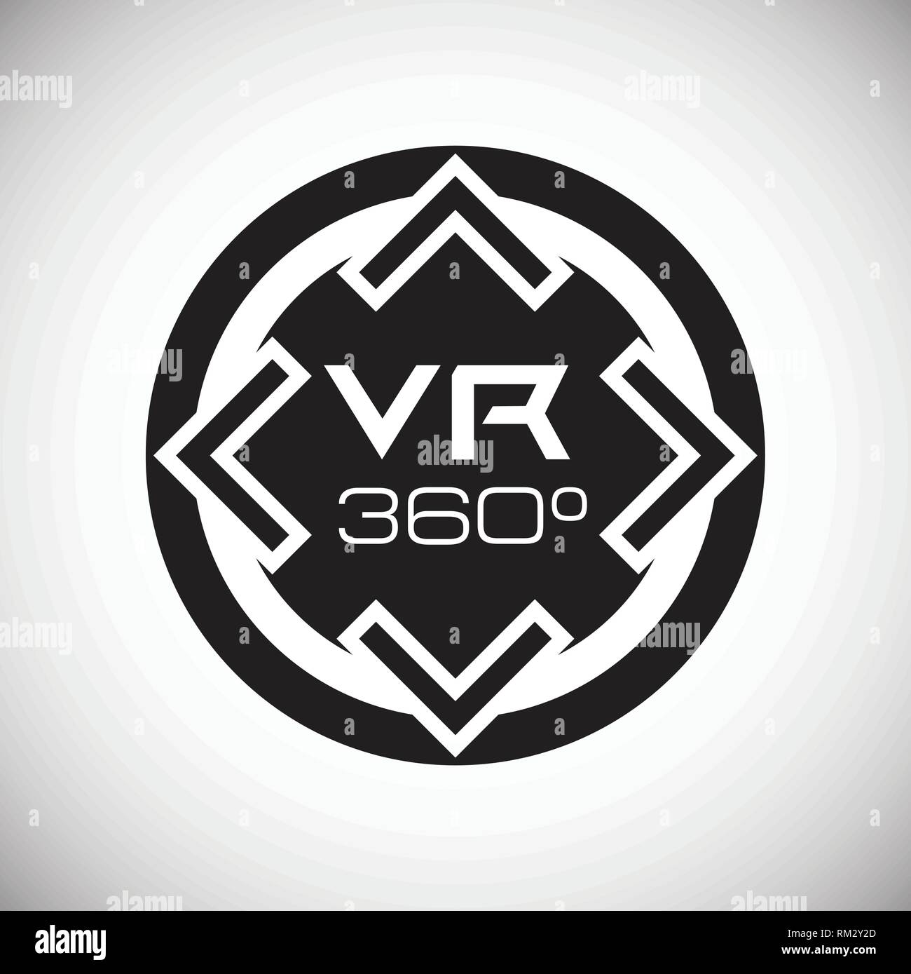 Virtual reality 360 icon on white background for graphic and web design ...
