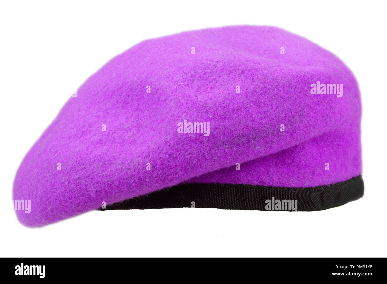 Army uniform purple beret isolated on white background Stock Photo - Alamy