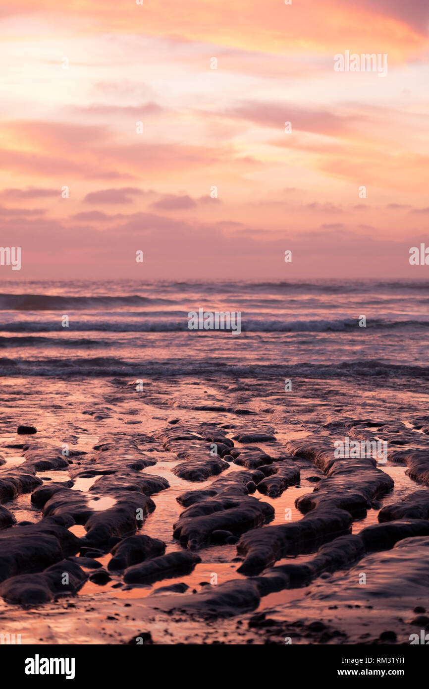 Tide pools as seen at low tide near San Diego California Stock Photo