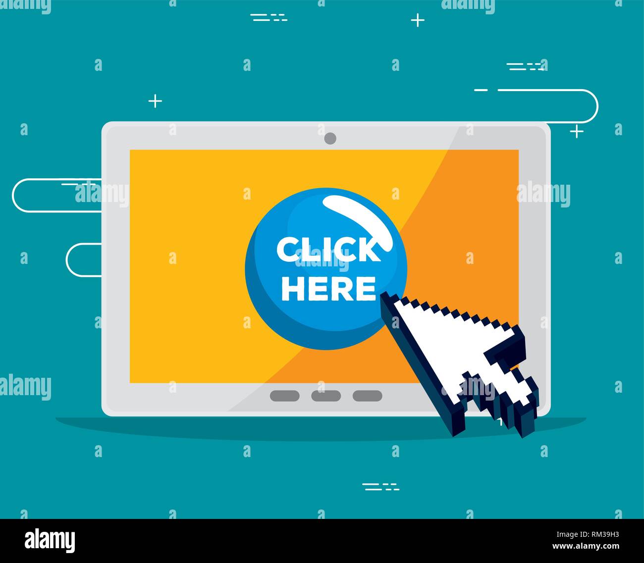 tablet with mouse arrow pixel cursor Stock Vector Image & Art Alamy