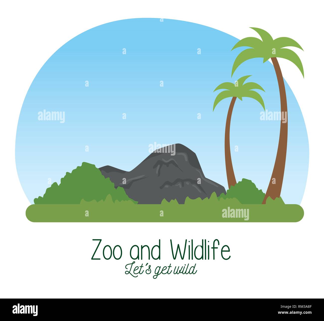 nature reserve wildlife with palms and bushes Stock Vector Image & Art ...