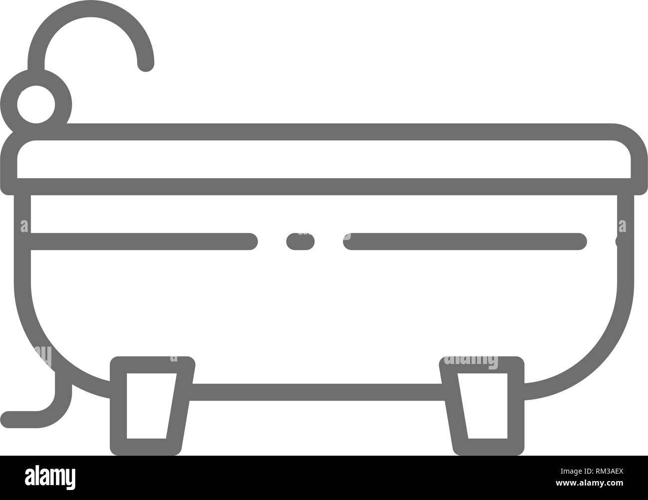Bath, bathtub line icon. Isolated on white background Stock Vector ...