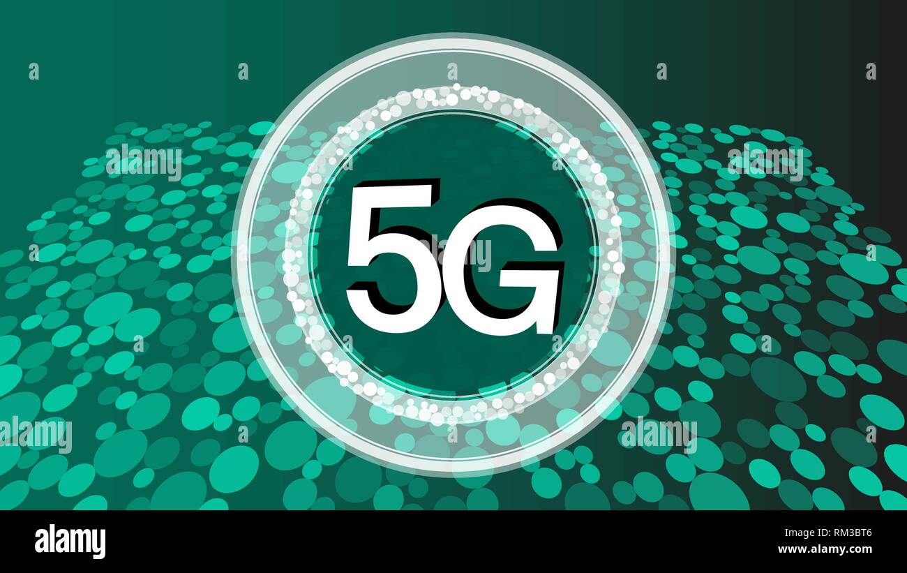 5G global vector symbol concept, fast internet signal for smartphone and mobile phones Stock Vector