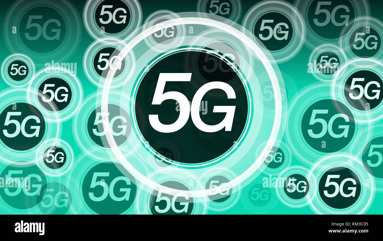 High speed 5G mobile internet network, vector background concept Stock ...