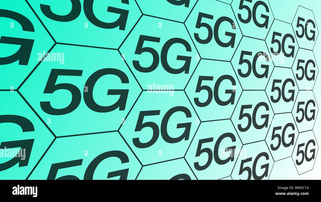 5G network, high speed new wireless internet for mobile technology Stock Vector