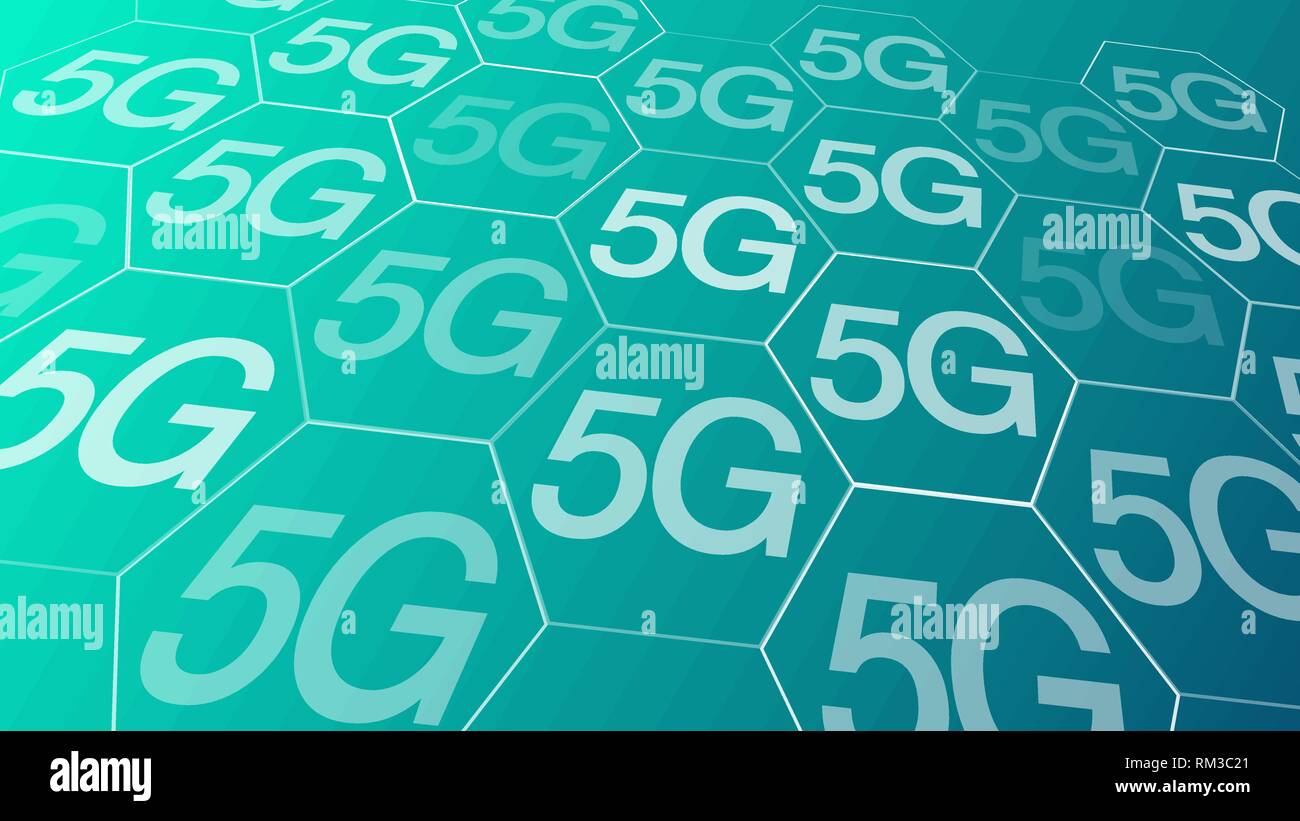 5G fast speed internet, vector background conception Stock Vector